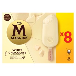 Glace Bâtonnets Chocolat Blanc x8 588g