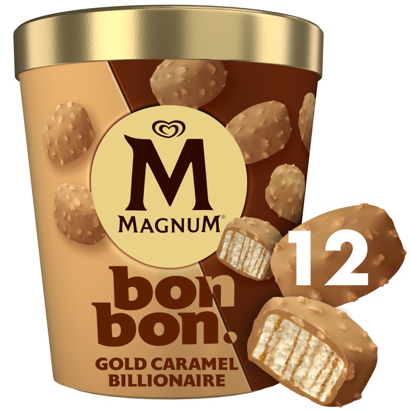 Bonbons glacés à la vanille caramel chocolat Milliardaire 12x17ml