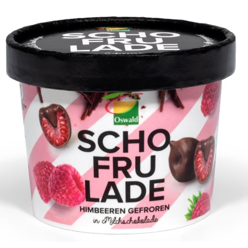 Framboises glacées au chocolat au lait 130g