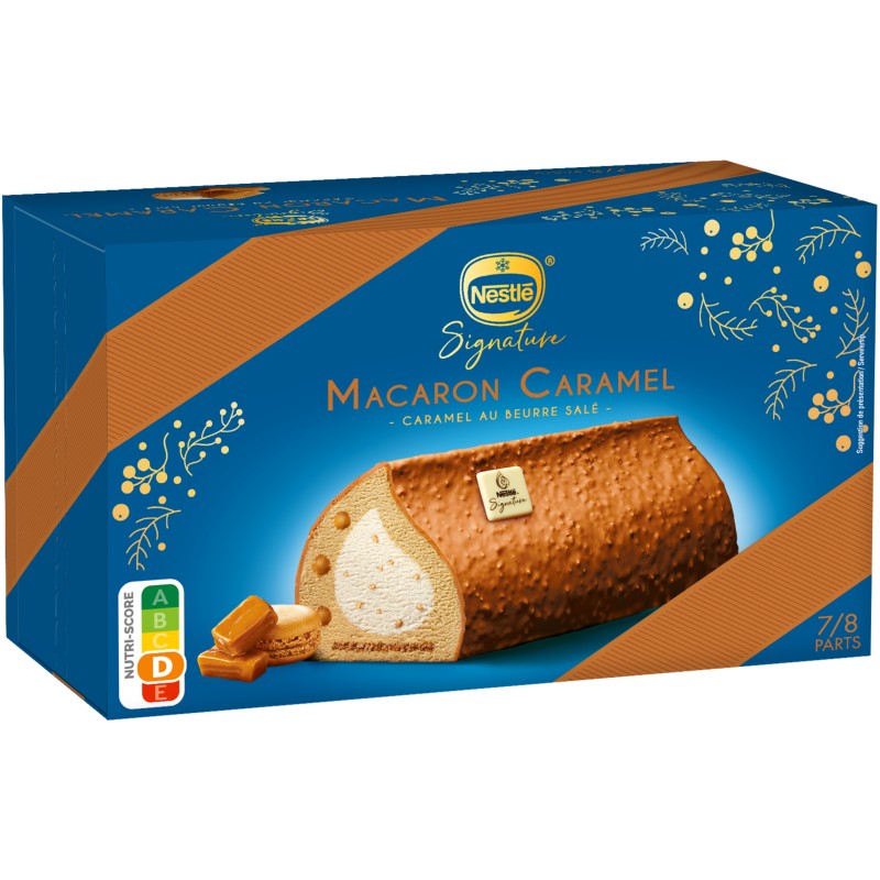 Bûche glacée signature macaron caramel au beurre salé 508g