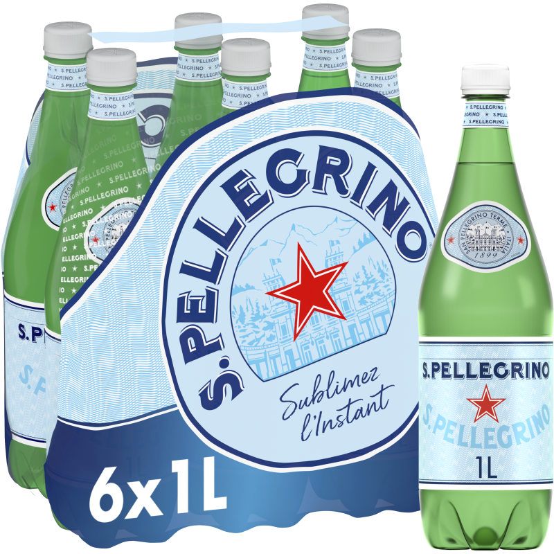 Eau minérale naturelle gazeuse 6x1l