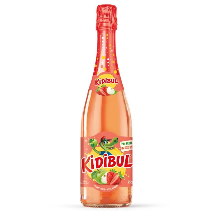 Jus de pomme et fraise pétillant 75cl