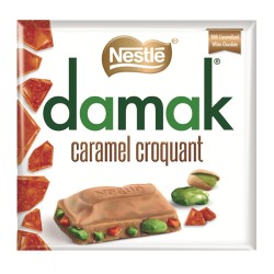 Tablette de chocolat damak chocolat au lait caramel pistache 60g