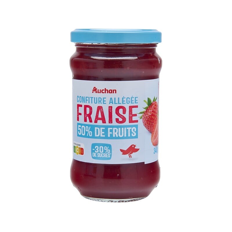 Confiture allégée de fraise 50% de fruits 340g