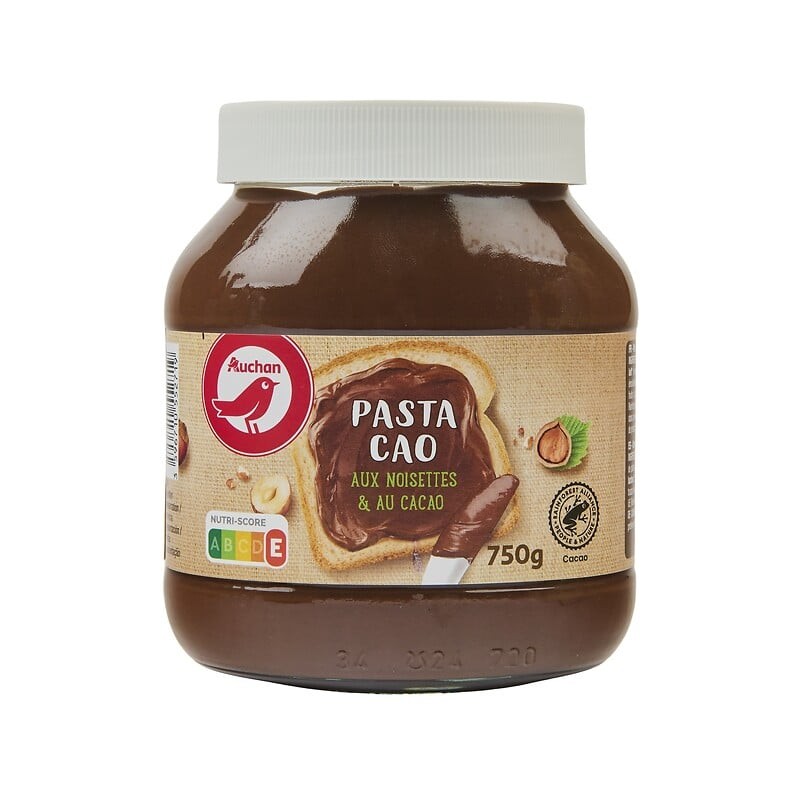 Pâte à tartiner pasta cao aux noisettes et au cacao sans huile de palme 750g