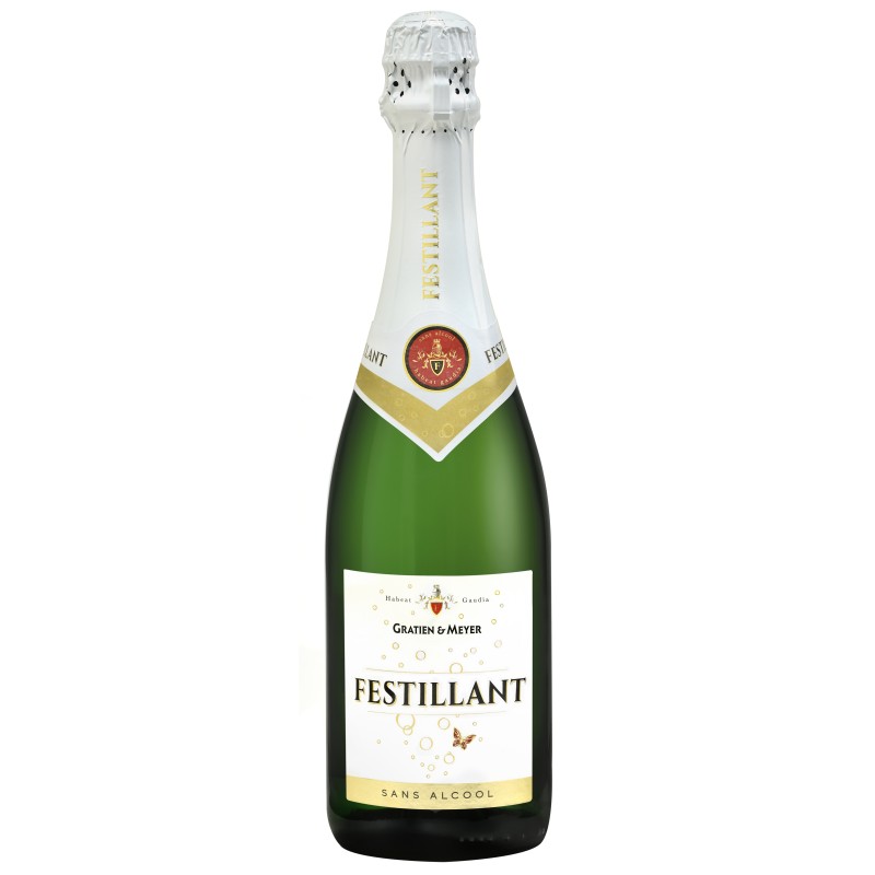 Vin blanc effervescent sans alcool moins de 0.5% 75cl