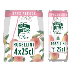 Boisson gazeuse rosellini jus de pêche 4x25cl