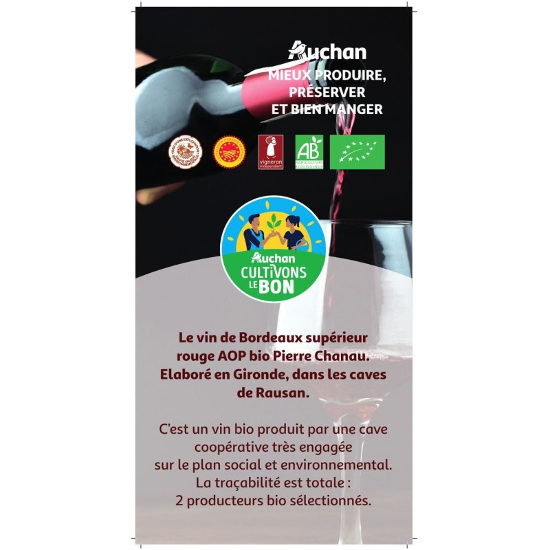 AOP Bordeaux Supérieur rouge Bio 75cl