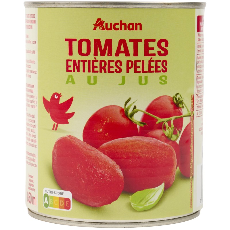 Tomates Entières Pelées au Jus 480g