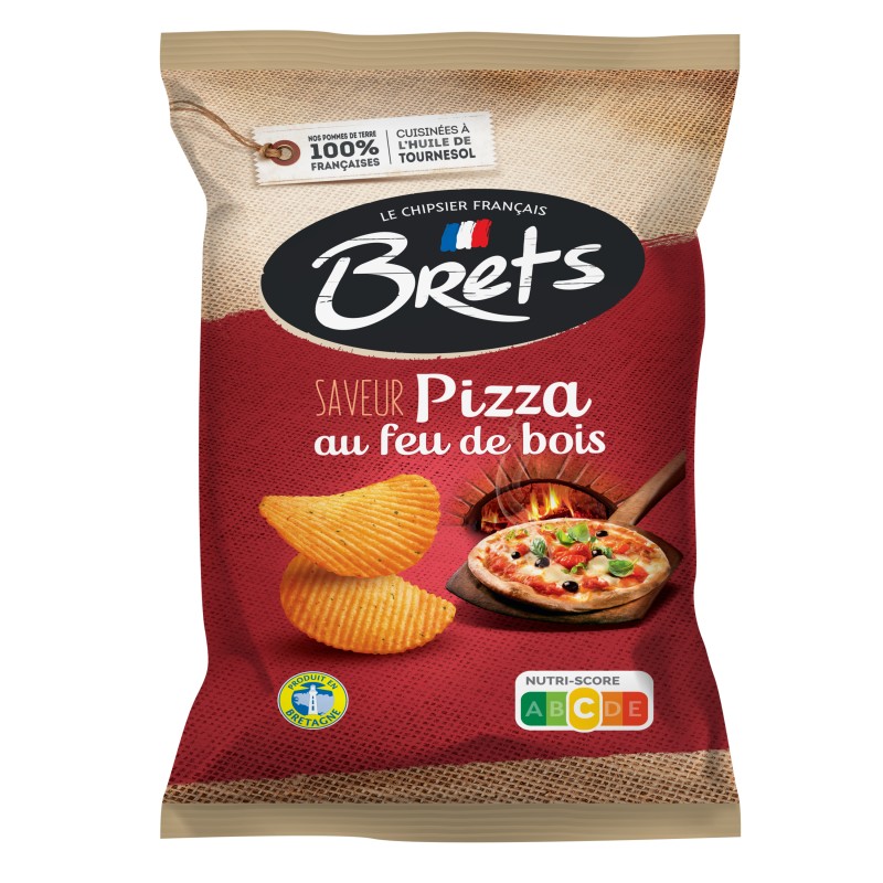 Chips ondulées saveur pizza au feu de bois 125g