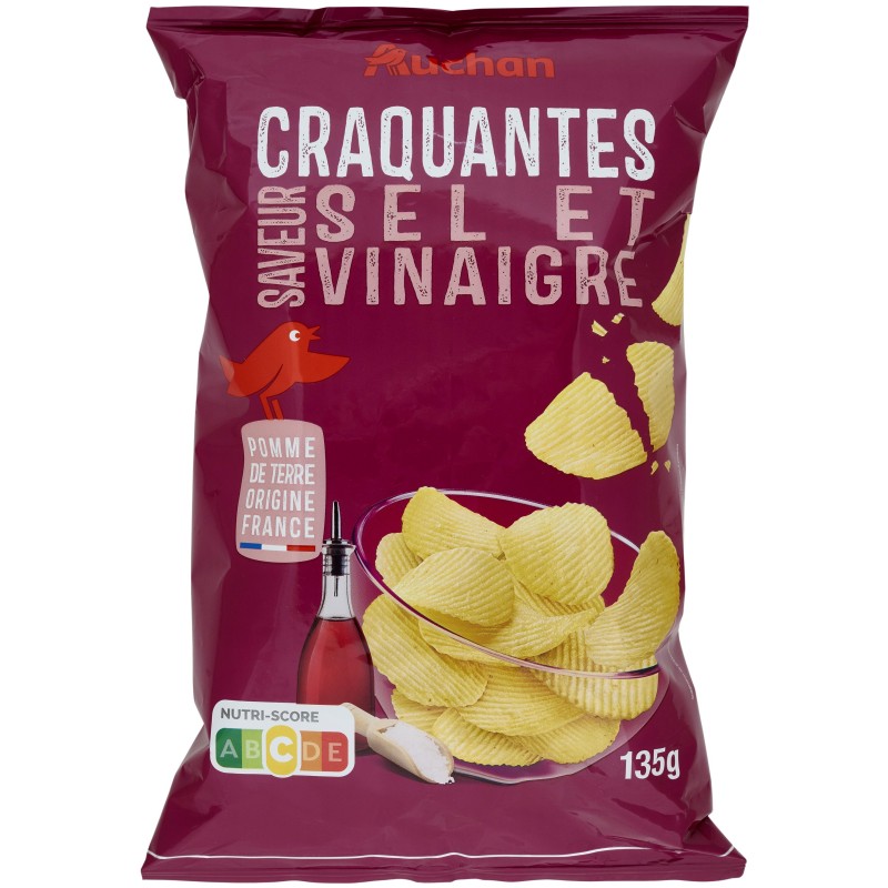 Chips ondulées saveur sel et vinaigre 135g