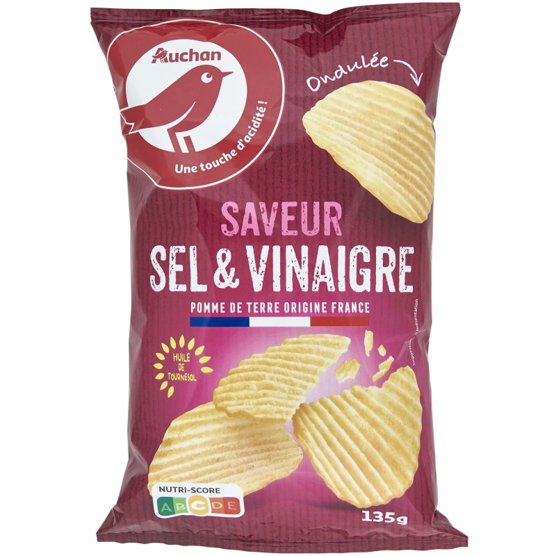 Chips ondulées saveur sel et vinaigre 135g