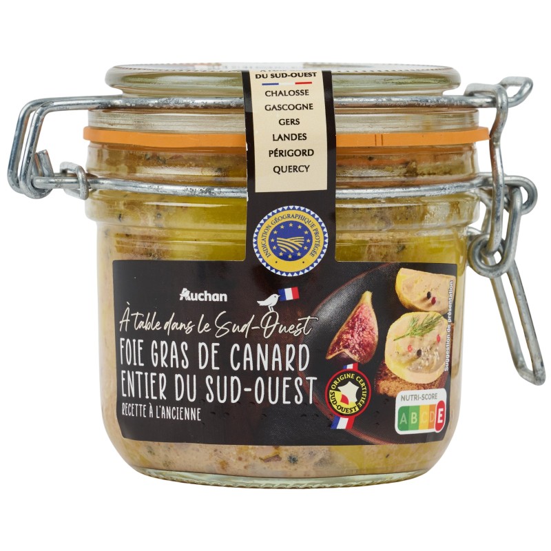 Foie gras de canard entier sud-ouest 180g