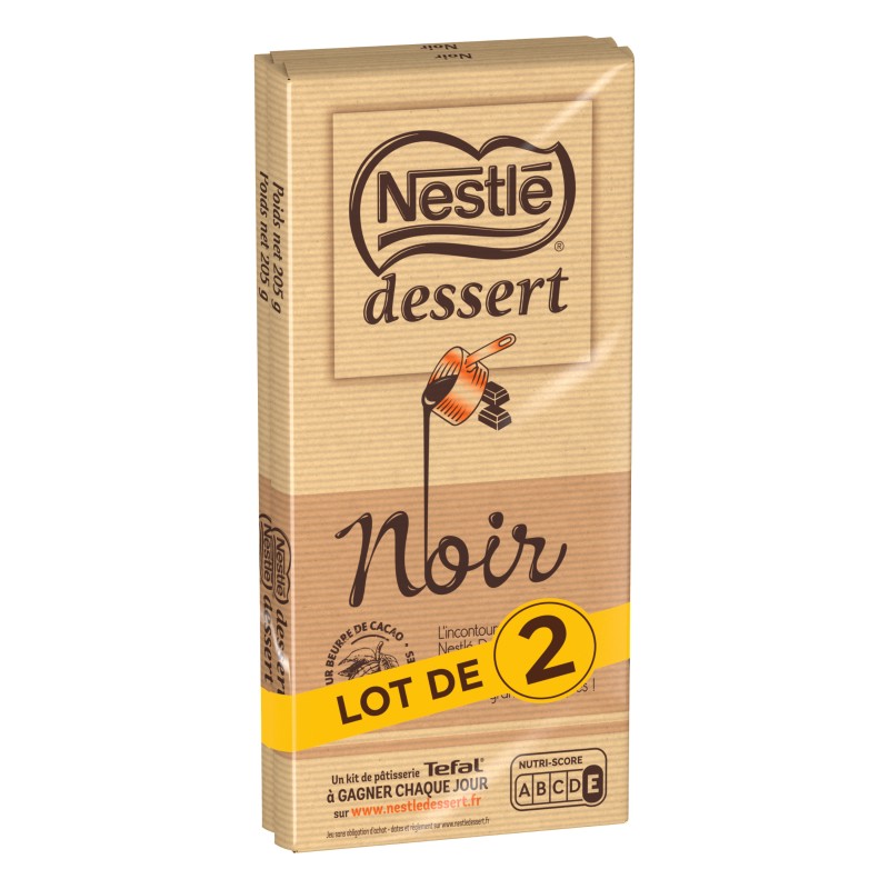 Tablette de Chocolat Noir Pâtissier 2pièces 2x205g