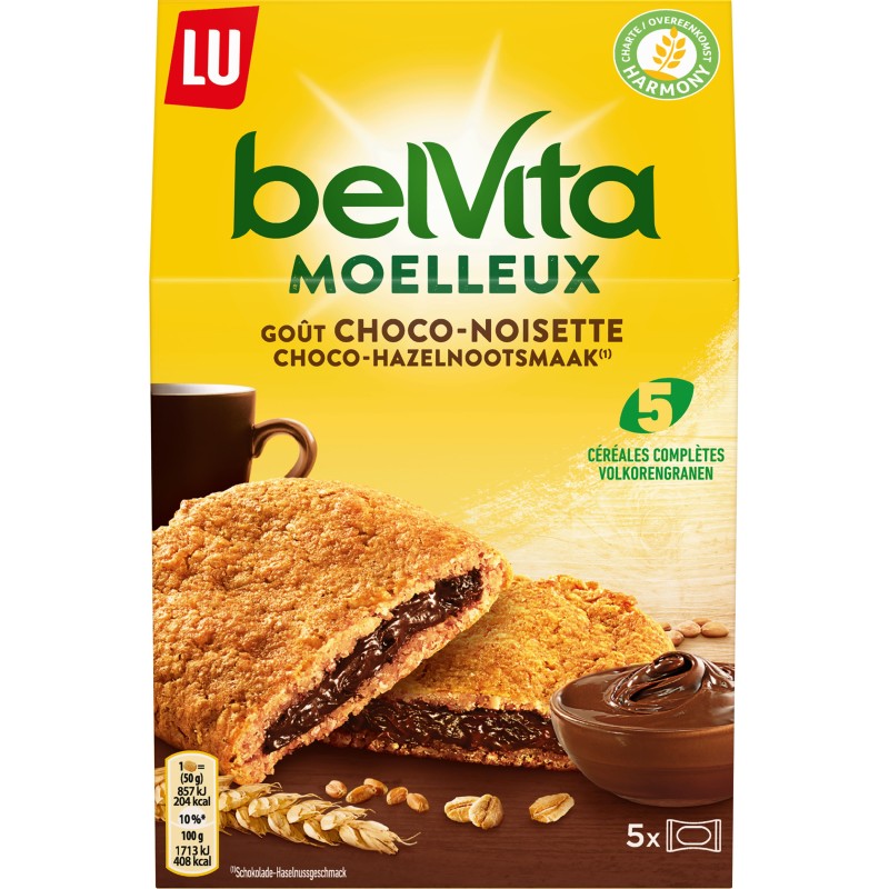Belvita moelleux choco noisette x5 250g