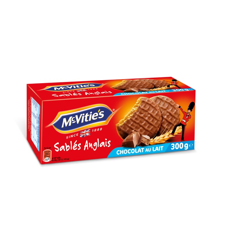 Biscuits sablés anglais nappés de chocolat au lait 300g
