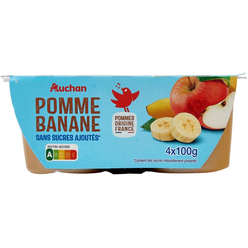 Purée de Fruits Pommes-Bananes sans Sucres 4x100g