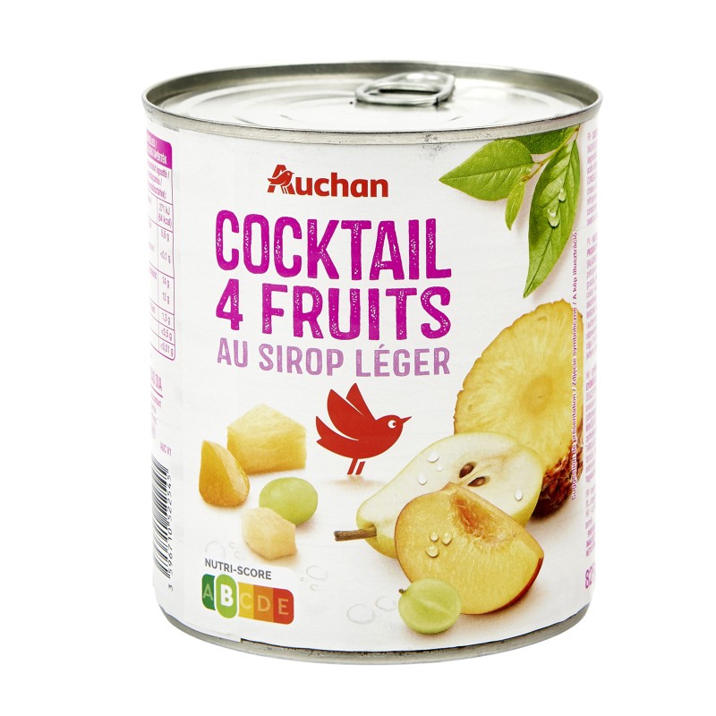 Cocktail de 4 fruits au sirop léger 500g