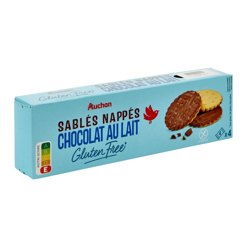Biscuits sablés nappés chocolat au lait sans gluten 150g