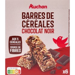 Barres de Céréales Chocolat Noir x6 125g