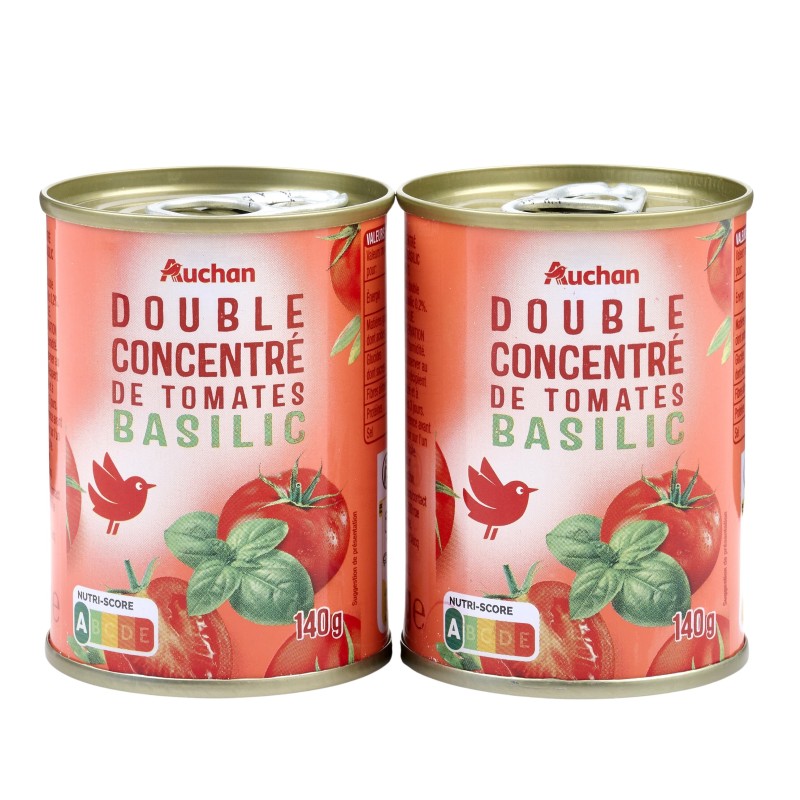 Double concentré de tomates basilic 140g