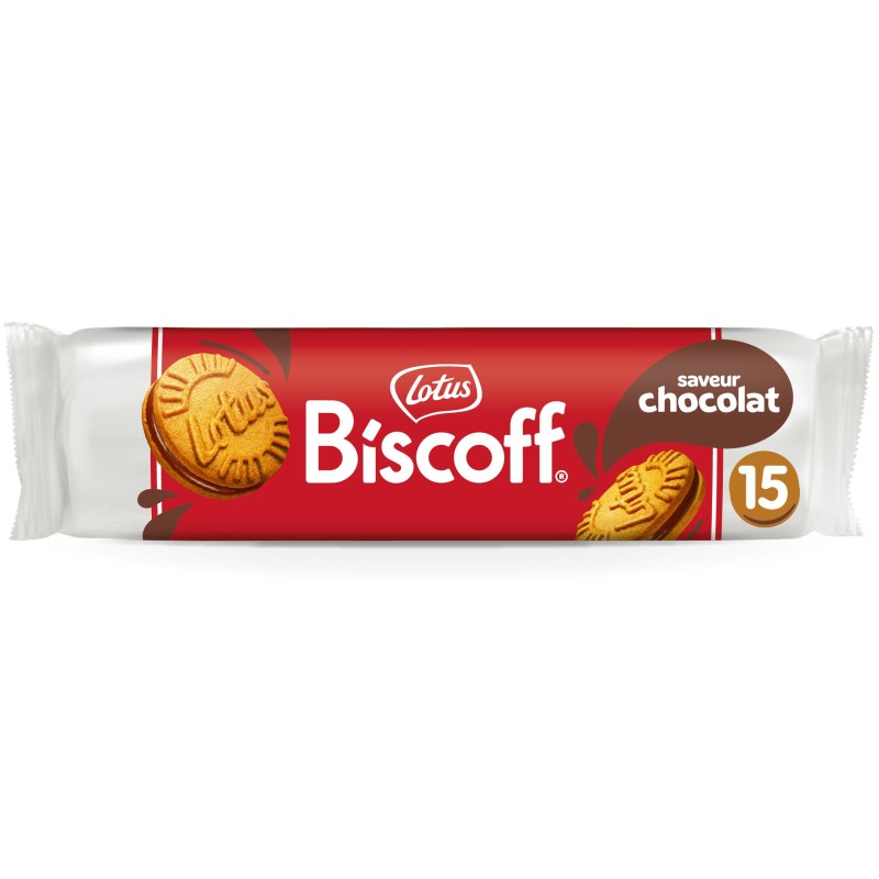 Biscoff Biscuits Speculoos Fourrés Crème Saveur Chocolat 150g 15x