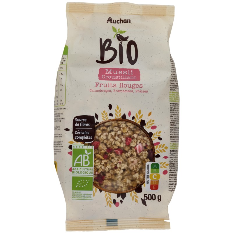 Muesli Croustillant Fruits Rouges 500g
