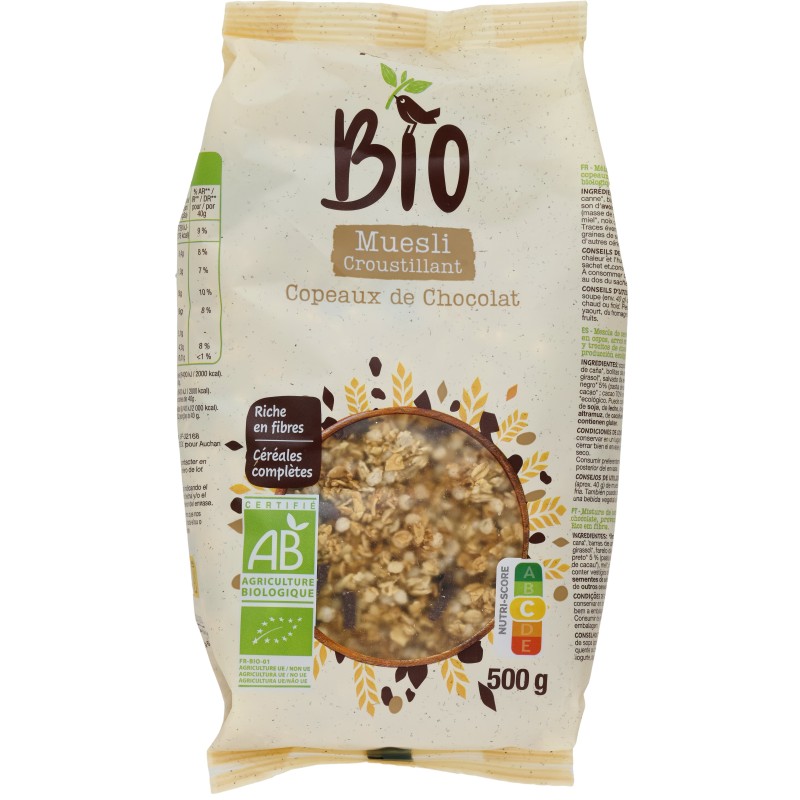 Muesli Croustillant Copeaux de Chocolat 500g