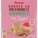 Barres au son d'avoine et amandes less sugar x6 180g