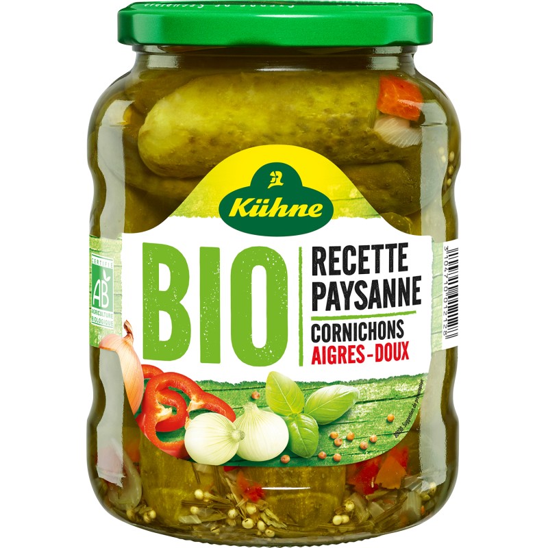 Bio Cornichons Aigres-Doux Recette Paysanne 380g