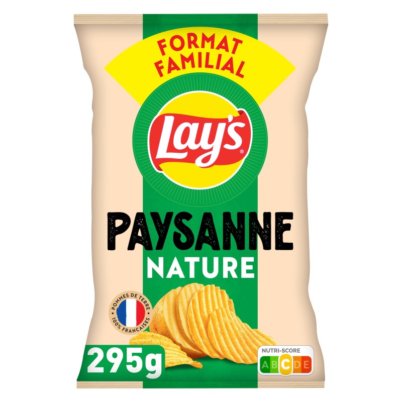 Chips ondulées paysannes nature 295g