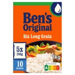 Riz long grain en sachet cuisson rapide x5 1kg