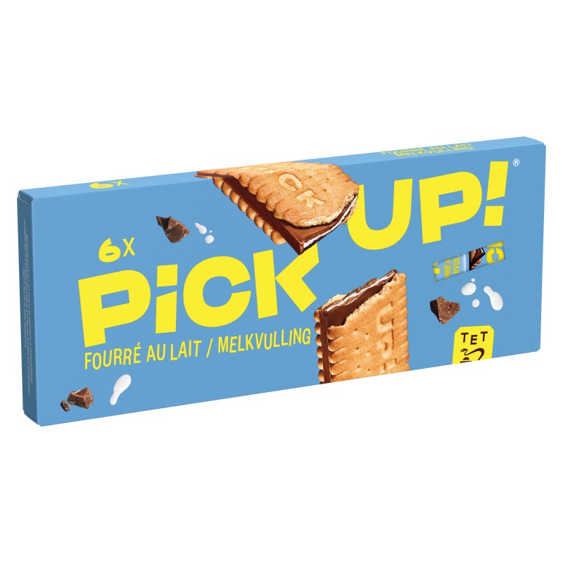 Pick Up Biscuits au Chocolat Fourrés au Lait x6 168g