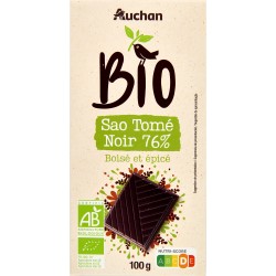 Tablette de chocolat noir 76% sao tomé 100g