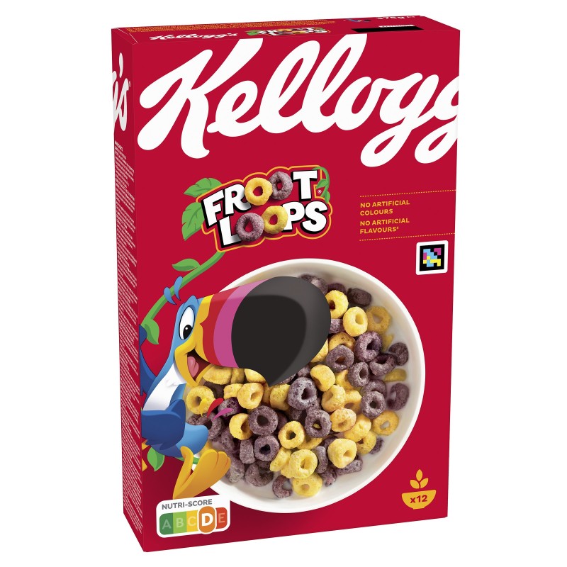 Céréales froot loops anneaux au goût fruité 375g