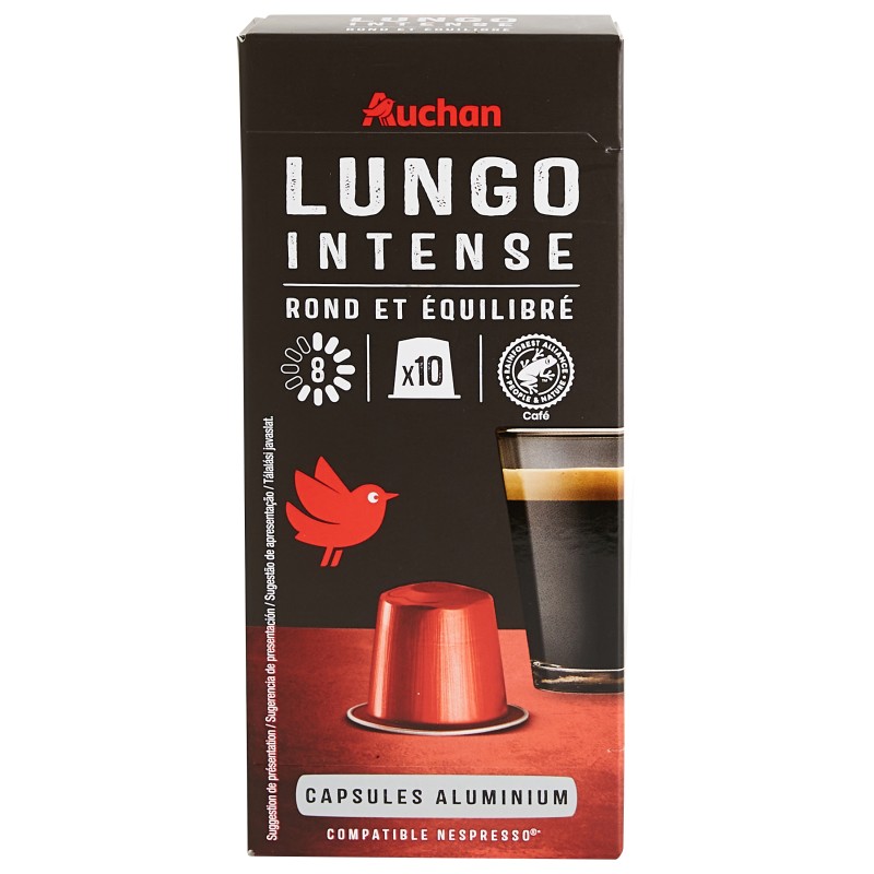 Capsules de Café Lungo Intensité 8 Compatibles Nespresso 52g 10x