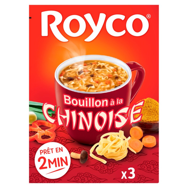 Bouillon chinoise aux nouilles et légumes x3