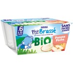 Bio P'tit Brassé Pomme Pêche dès 6 mois 4x90g