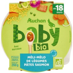 Assiette méli mélo légumes pâte saumon dès 18mois 260g