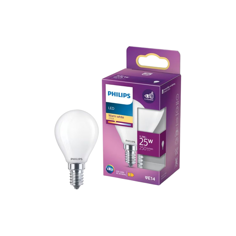 Ampoule LED sphérique 25W E14 couleur chaude