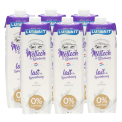 Lait demi écrémé UHT sans lactose 1.5%MG 6x1l