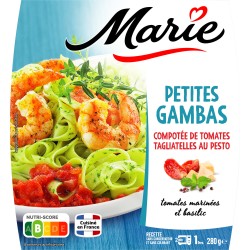 Gambas compotée tomates et tagliatelles pesto 280G