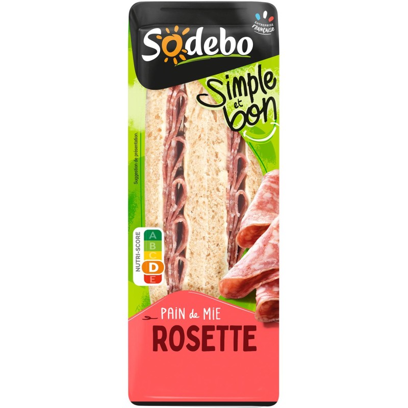 Sandwich simple et bon pain de mie rosette 125g
