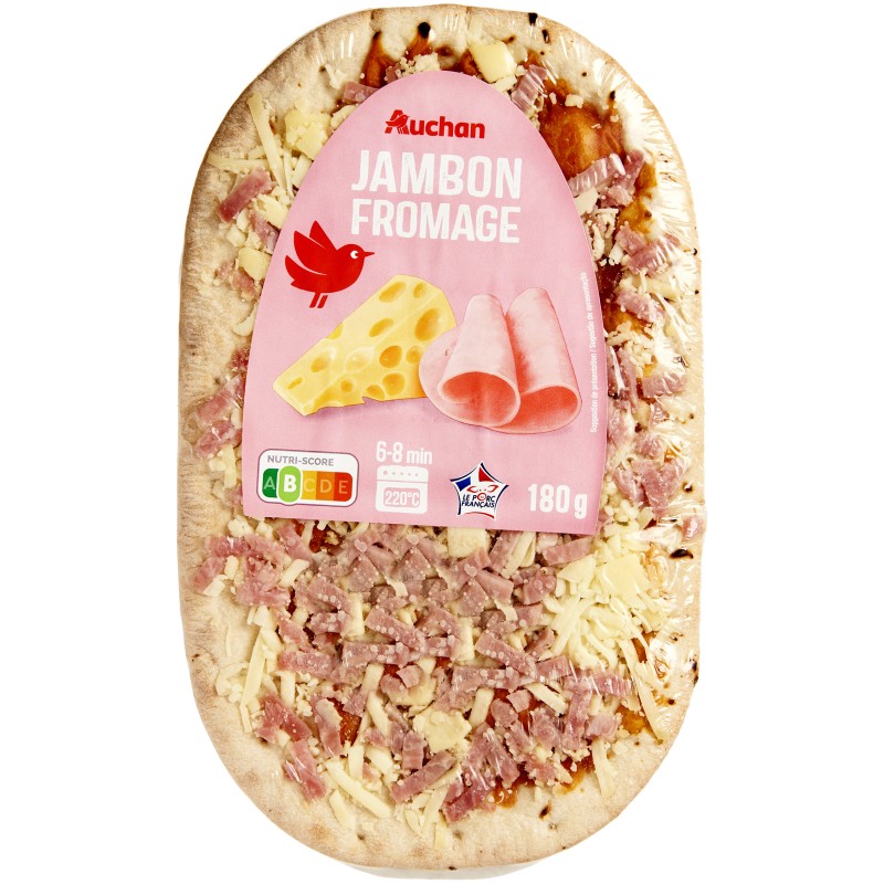 Mini Pizza Pâte Fine Jambon Fromages 180g