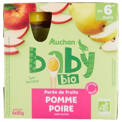 Gourde compote pomme poire dès 6 mois bio 4x85g