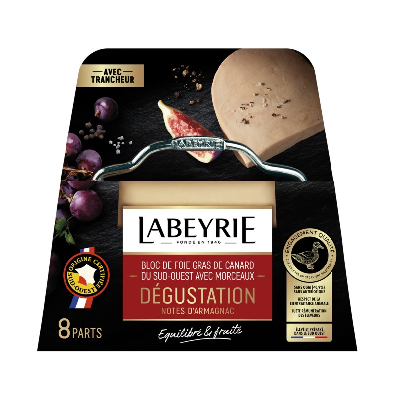 Bloc de foie gras de canard avec morceaux 300g