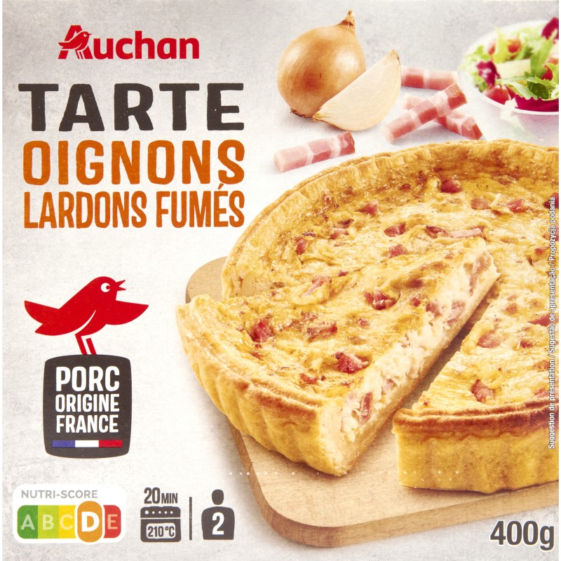 Tarte oignons et lardons fumés 400g