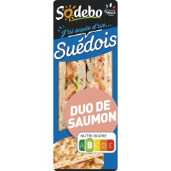 Sandwich suédois duo saumon 135g