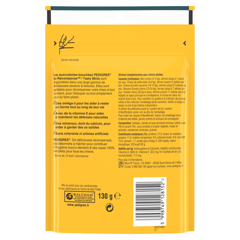 Friandises Récompense en Bouchées au Poulet pour Chien 130g