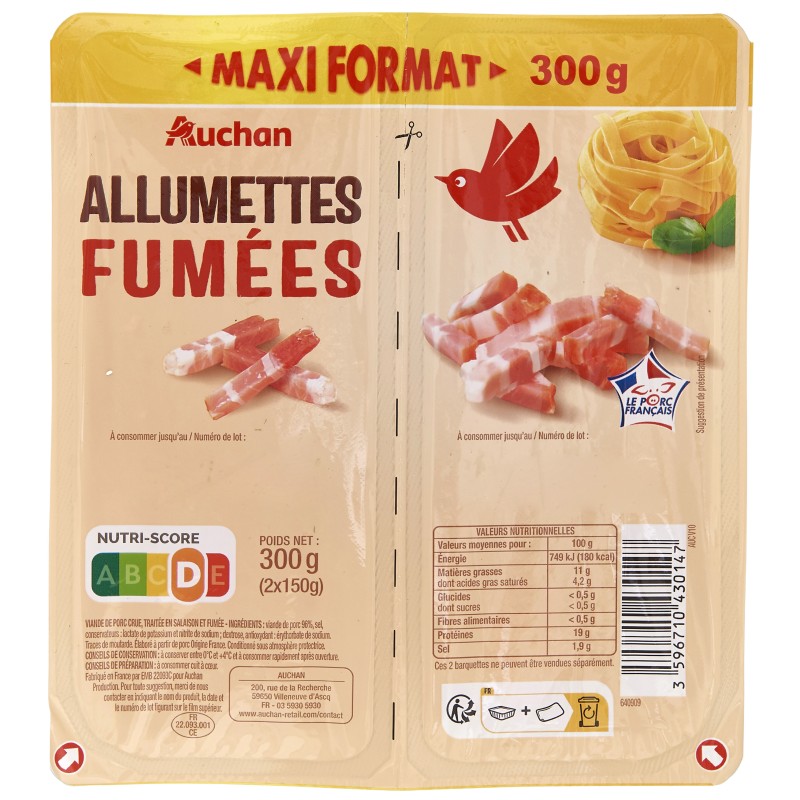 Allumettes fumées 2x150g